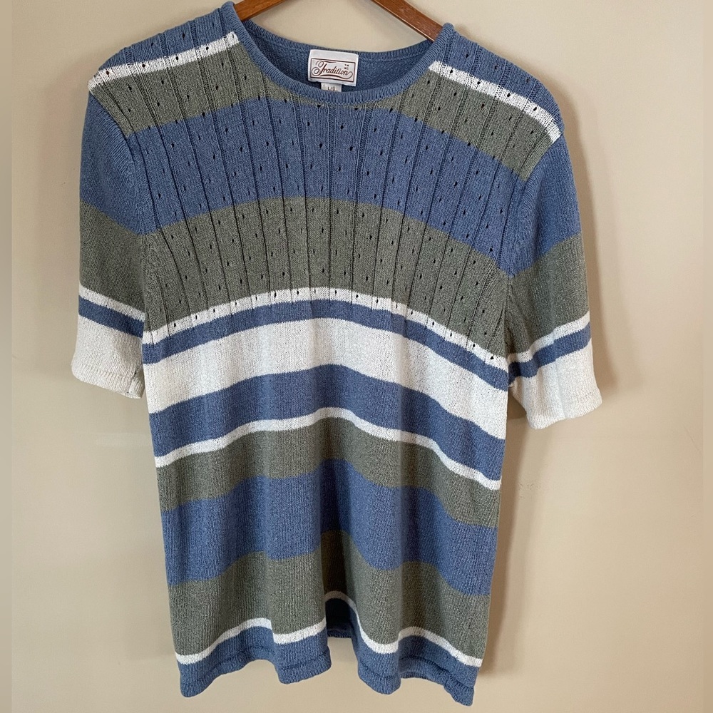 Jessica Vintage Striped T Shirt Sweater Size Large